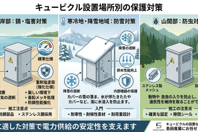 キュービクルの設置場所に対して必要な対策｜近畿 工場・建屋工事・メンテナンスセンター