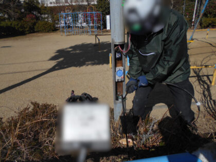 市立公園照明灯取替工事｜ケーブル更新・照明器具交換を伴う公園整備施工事｜近畿 工場・建屋工事・メンテンナンスセンター