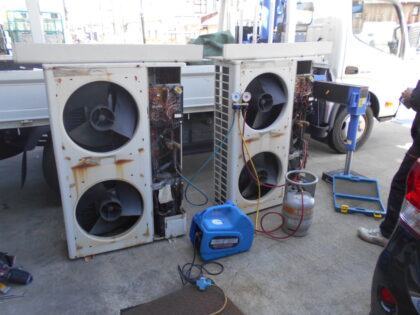 事務所兼倉庫の空調設備更新工事｜業務用エアコン更新・フロンガス回収施工事｜近畿 工場・建屋工事・メンテンナンスセンター