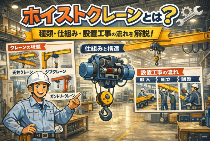ホイストクレーンとは？種類・仕組み・設置工事の流れをわかりやすく解説｜近畿 工場・建屋工事・メンテナンスセンター